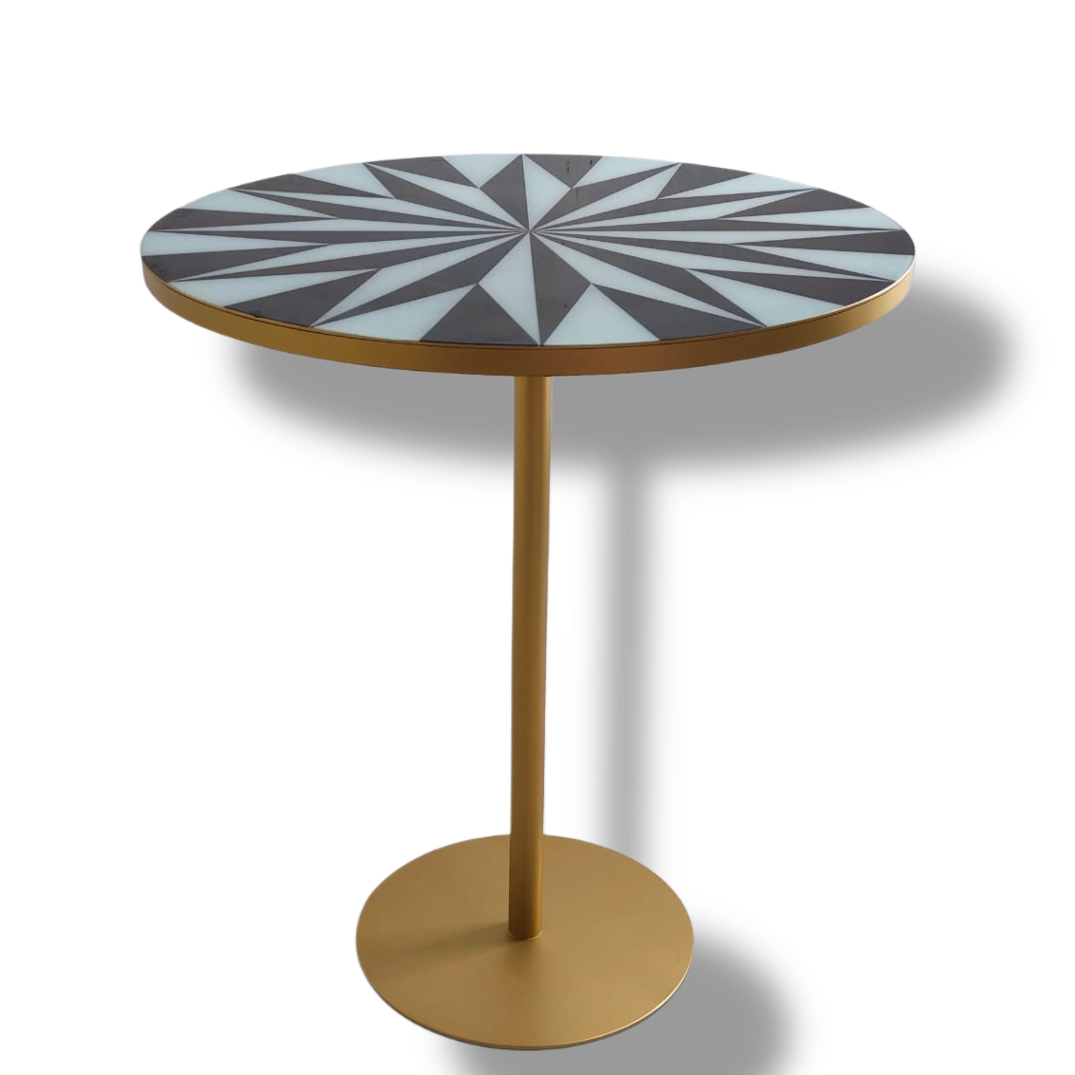 Celesta Round Metallic Serving Table