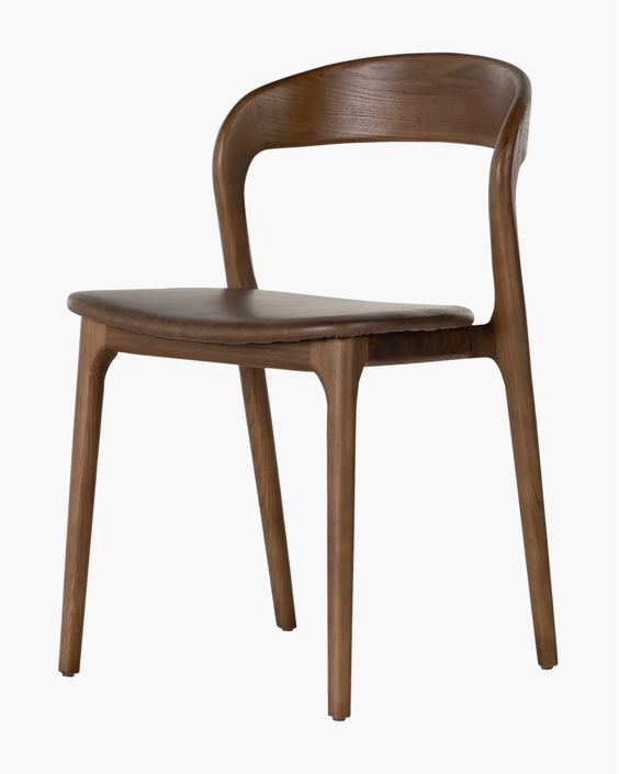 Compact Curve Solid Wood Dining Chair