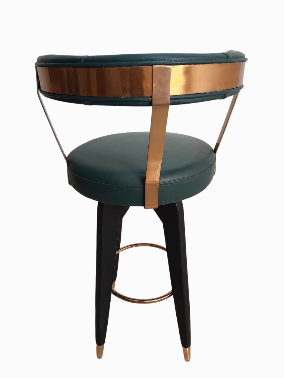 Zeta wooden bar stool with metal detailing