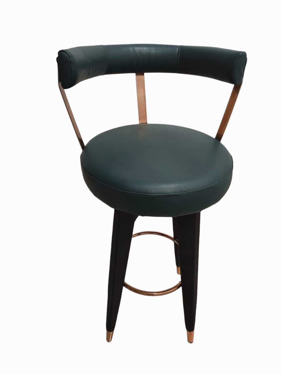 Zeta wooden bar stool with metal detailing