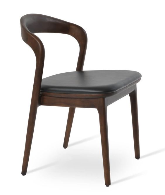 Compact Curve Solid Wood Dining Chair