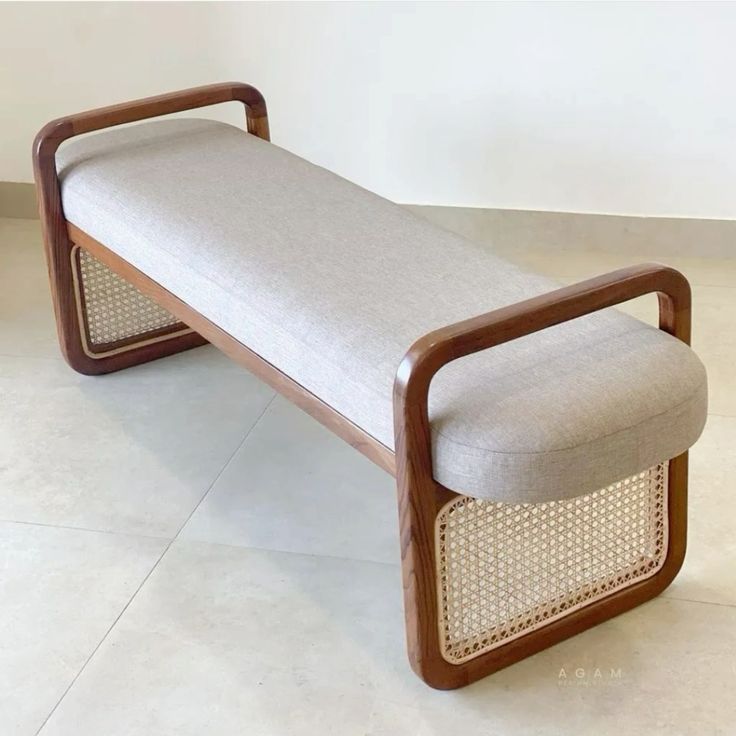 Lincoln Bench with Rattan detailing