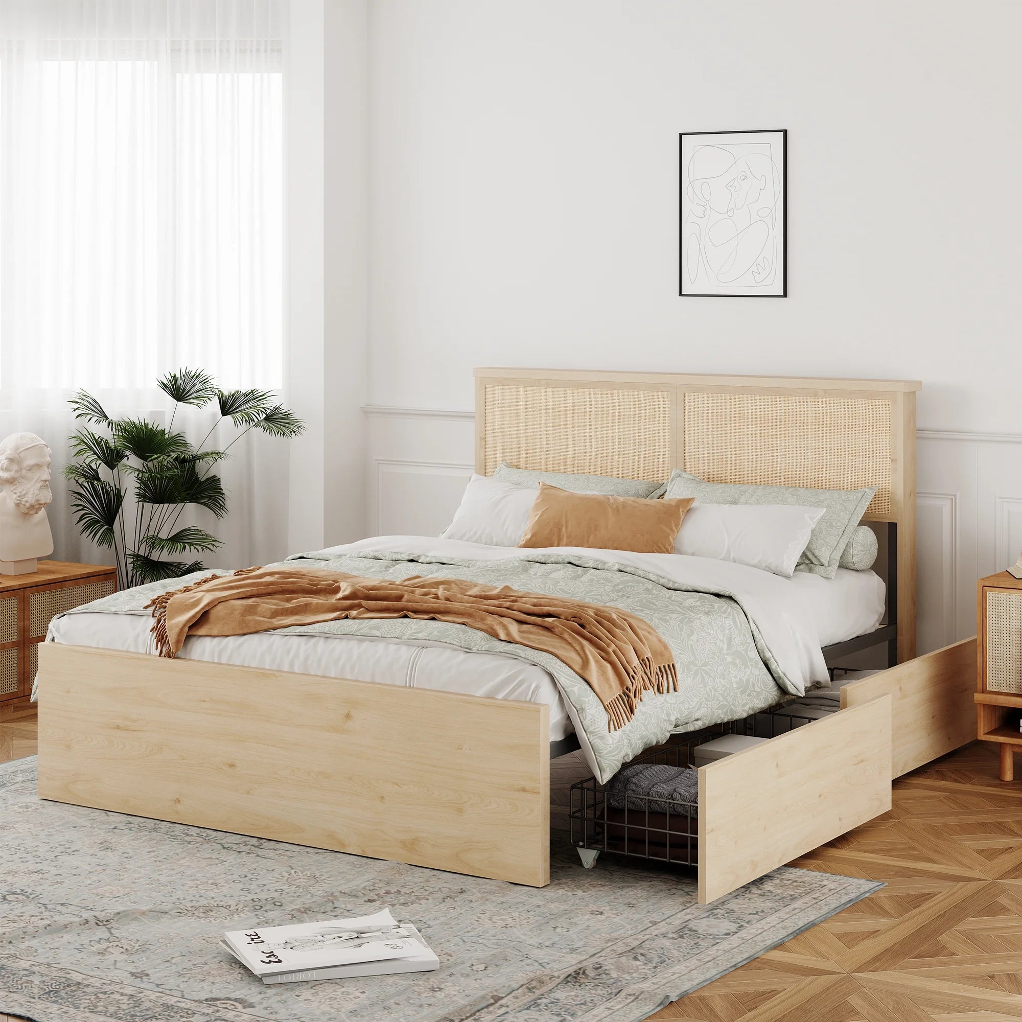 Clean Slate Rattan Bed