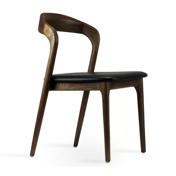 Compact Curve Solid Wood Dining Chair