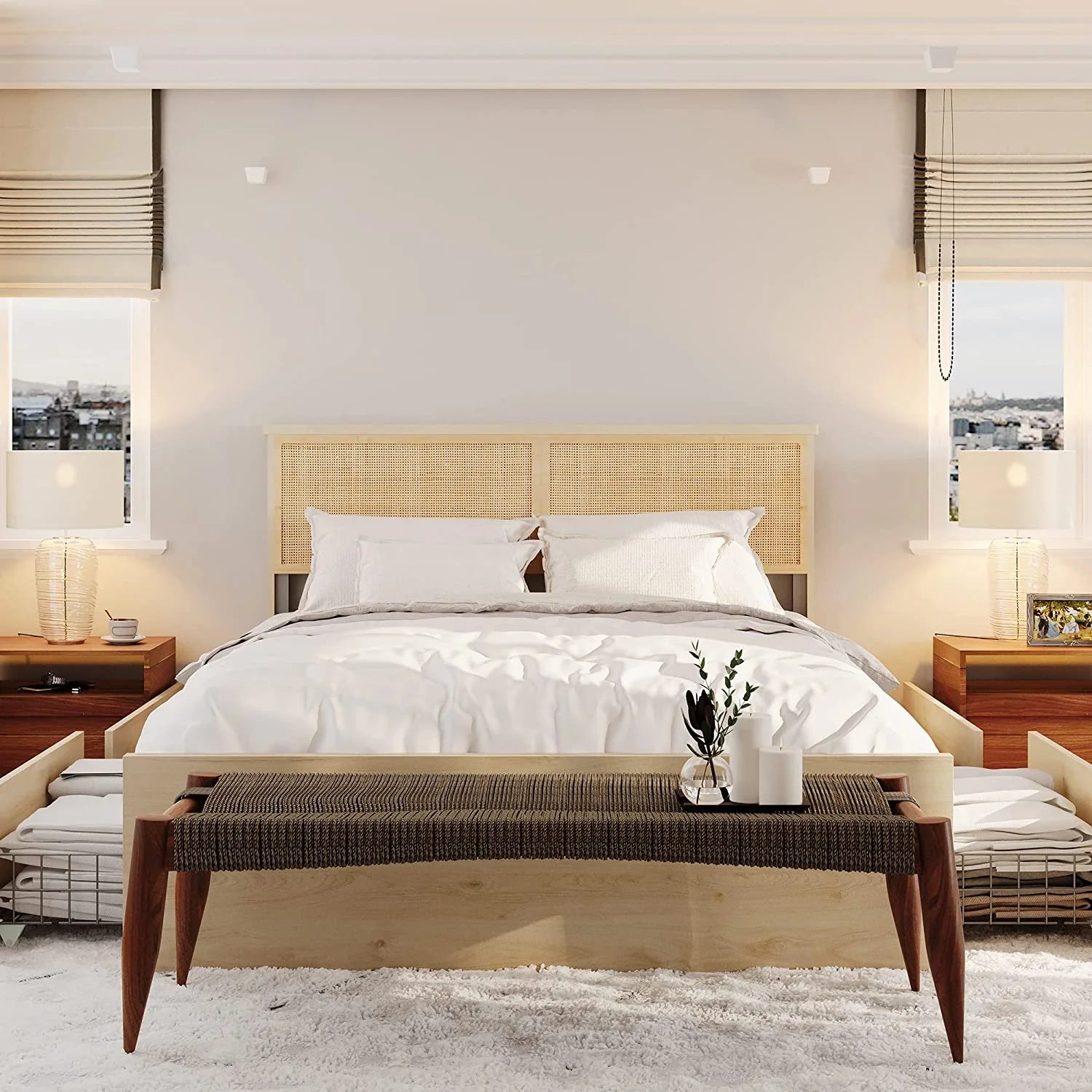 Clean Slate Rattan Bed