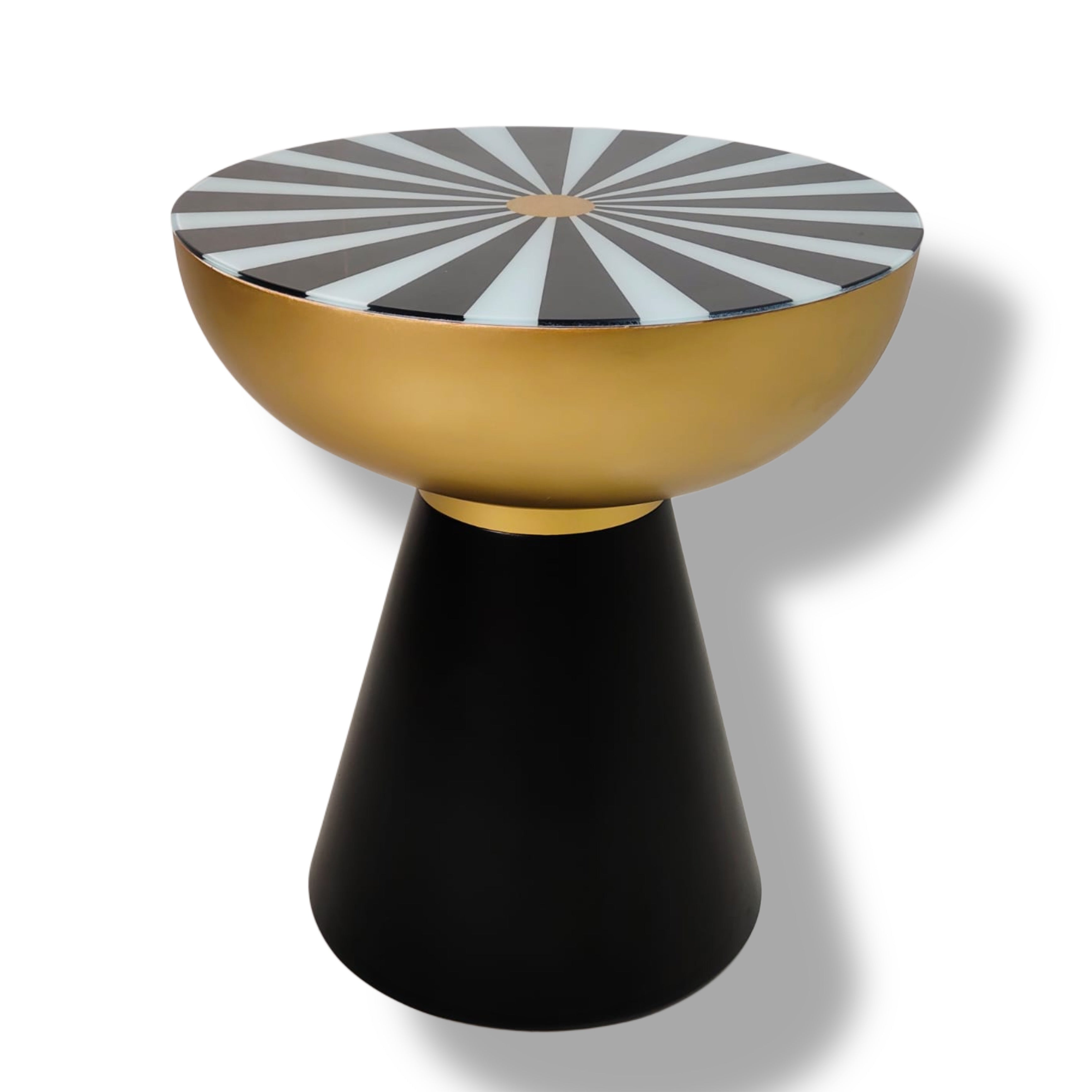 Geometric Monochromatic Side Table