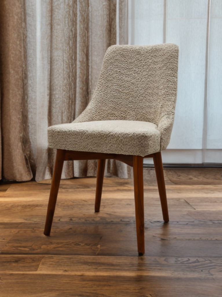 Delilah boucle solid wood chair