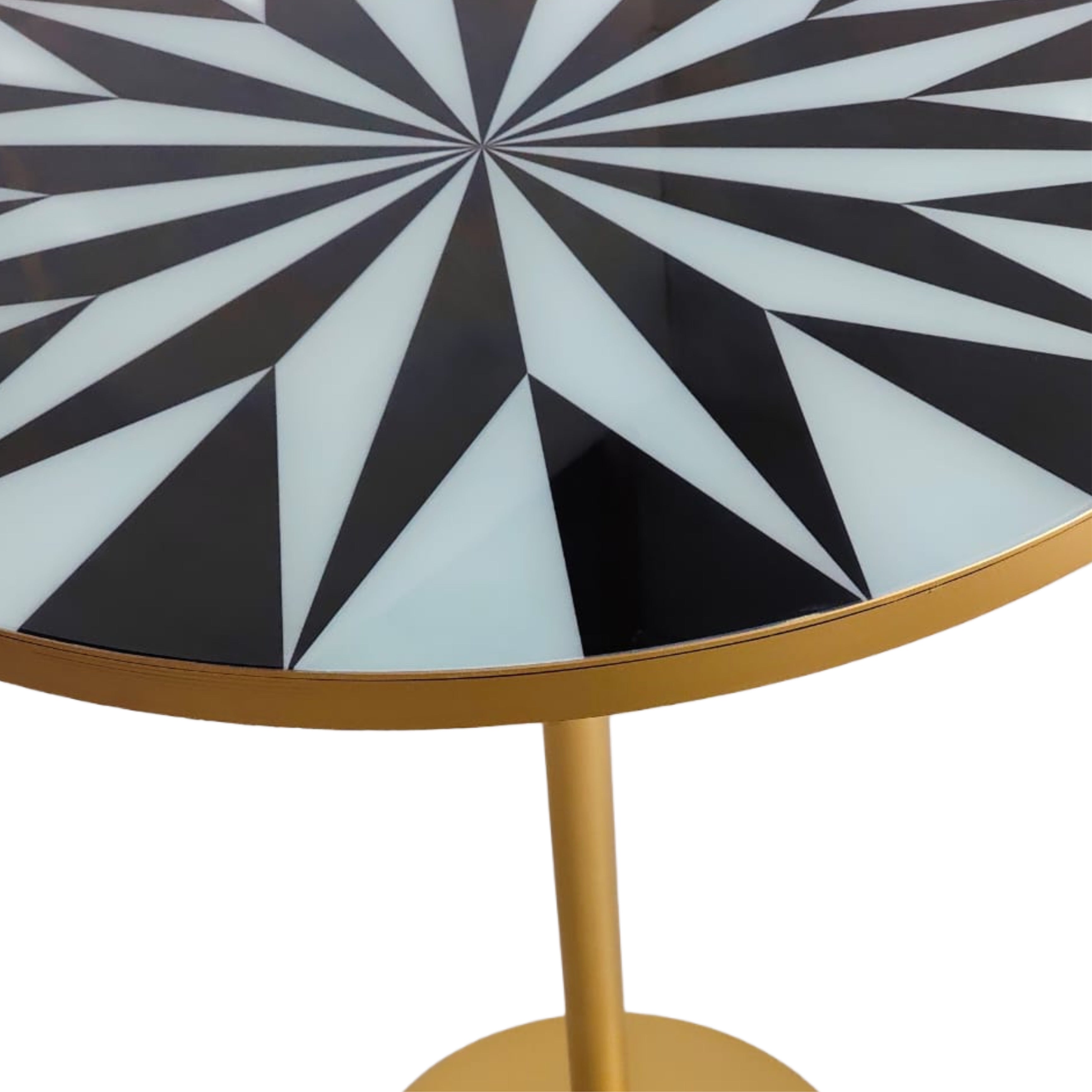 Celesta Round Metallic Serving Table