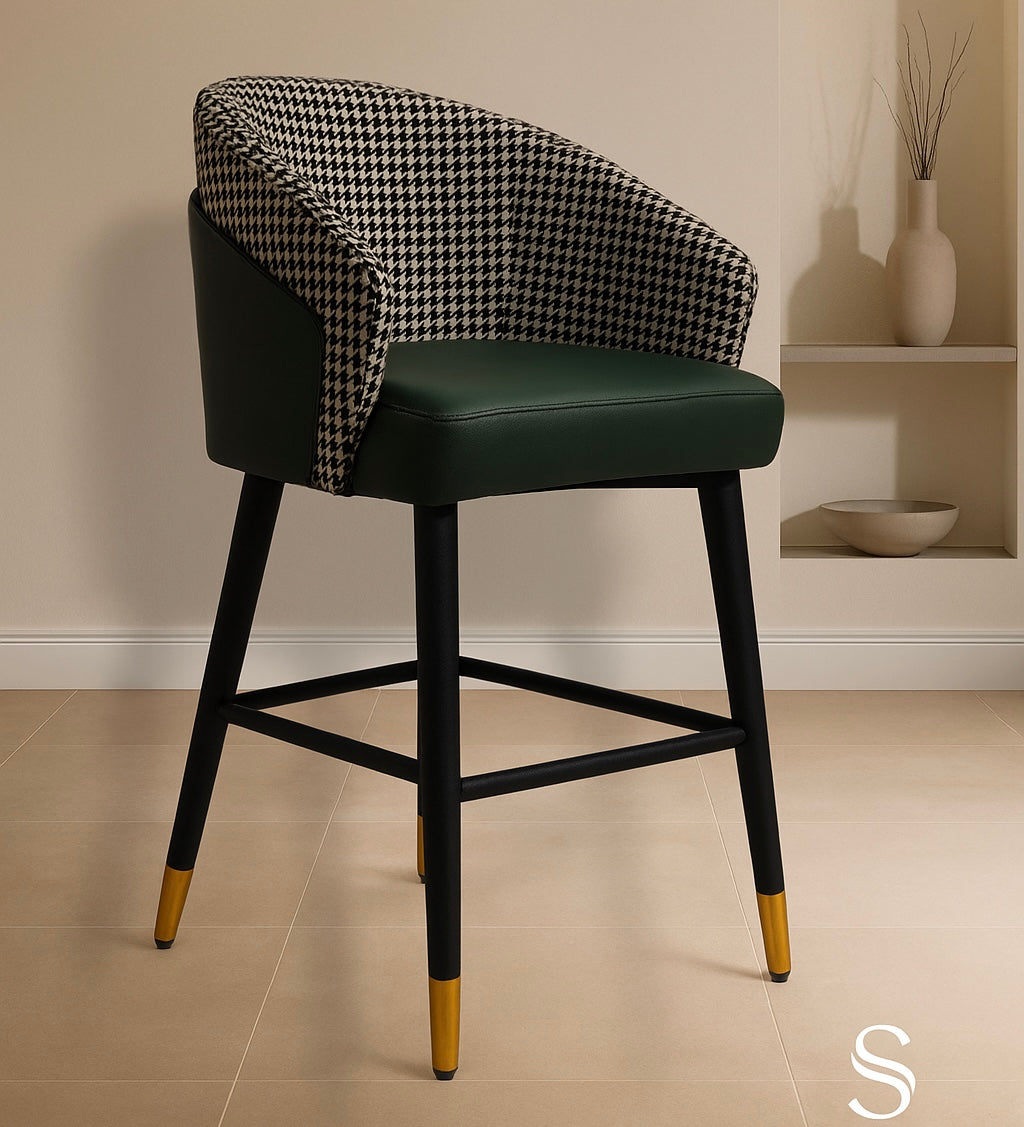 Checkered classic bar stool